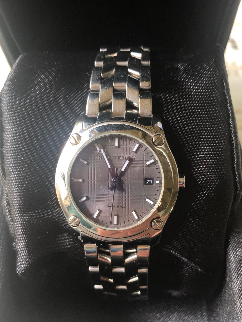 Burberry Heritage Women’s watch Silver with grey face herringbone bracelet